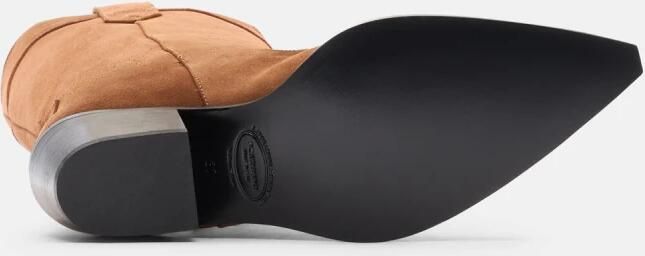Scarosso Tan Suede Cowboy Laarzen Brown Dames
