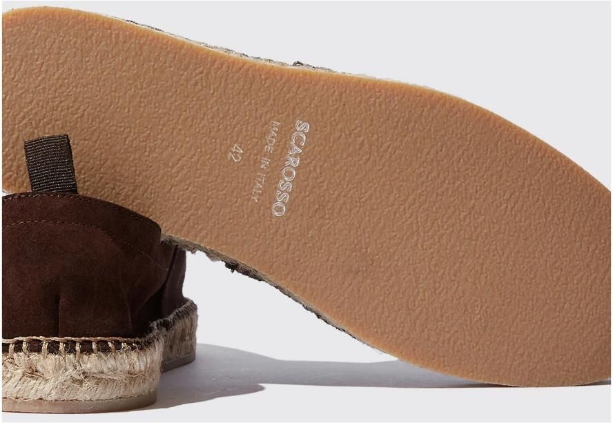 Scarosso Donkerbruine suède espadrilles