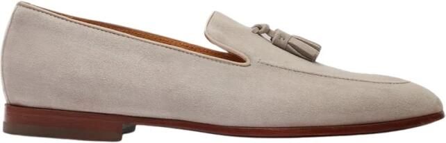 Scarosso Grijze Suède Loafers met Geperforeerde Voering Beige Heren