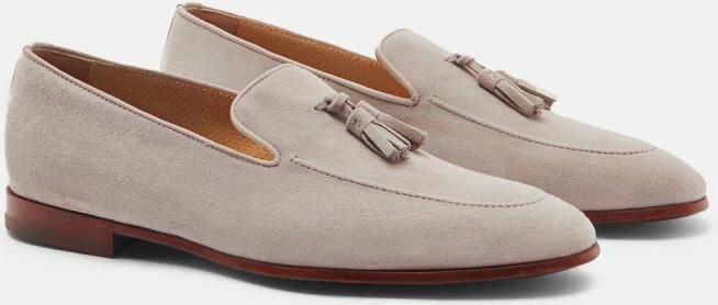 Scarosso Grijze Suède Loafers met Geperforeerde Voering Beige Heren - Foto 3