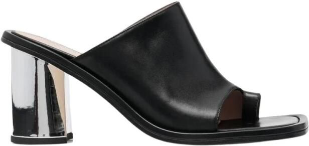 Scarosso Gwen Mules Handgemaakte Italiaanse leren sandalen Black Dames