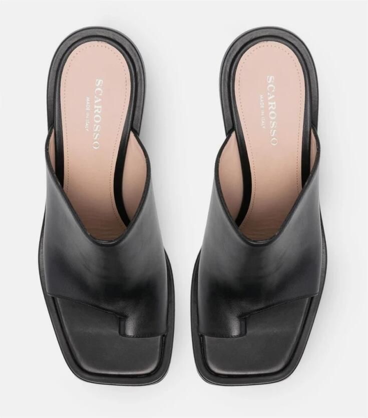 Scarosso Gwen Mules Handgemaakte Italiaanse leren sandalen Black Dames - Foto 2