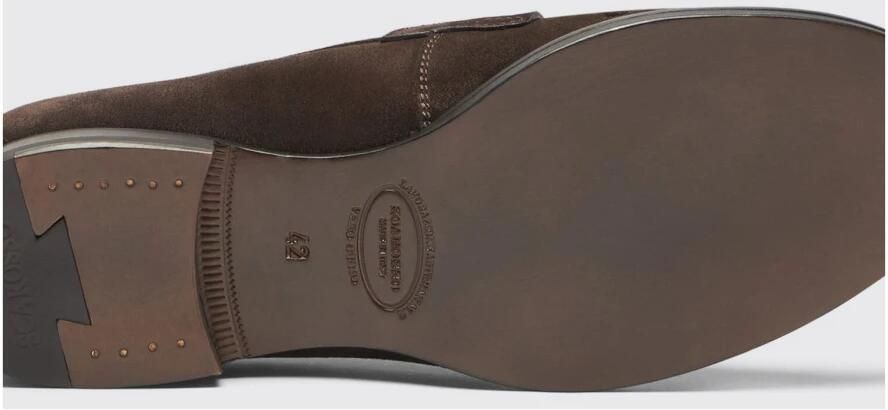 Scarosso Handgemaakte Bruine Suède Penny Loafers