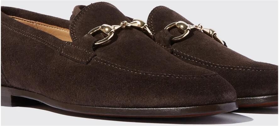 Scarosso Handgemaakte donkerbruine suède loafers met horsebit detail Brown Dames - Foto 2
