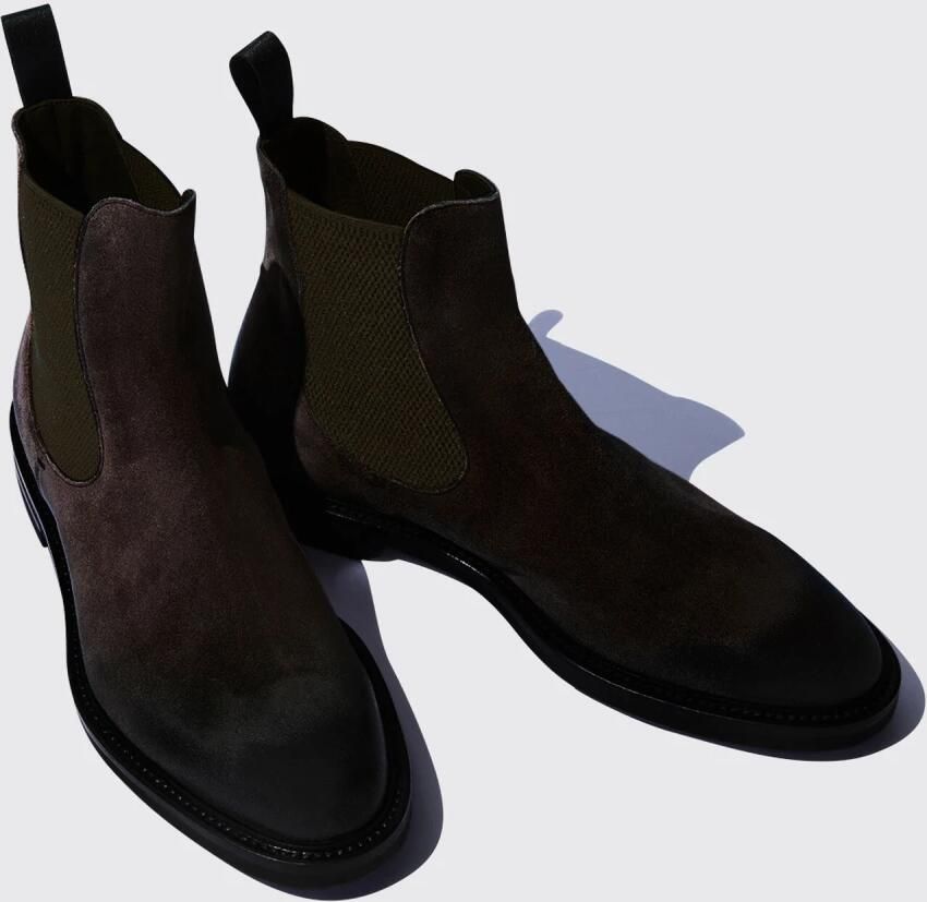 Scarosso Handgemaakte Hunter Brown Chelsea Laarzen