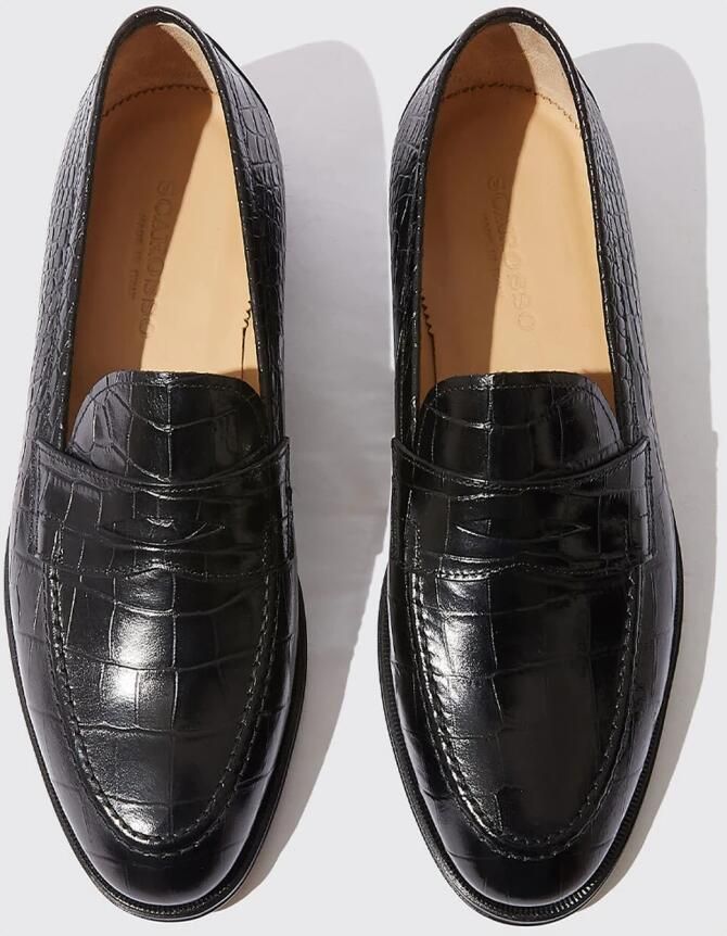 Scarosso Handgemaakte krokodillenprint loafers Black Heren - Foto 3