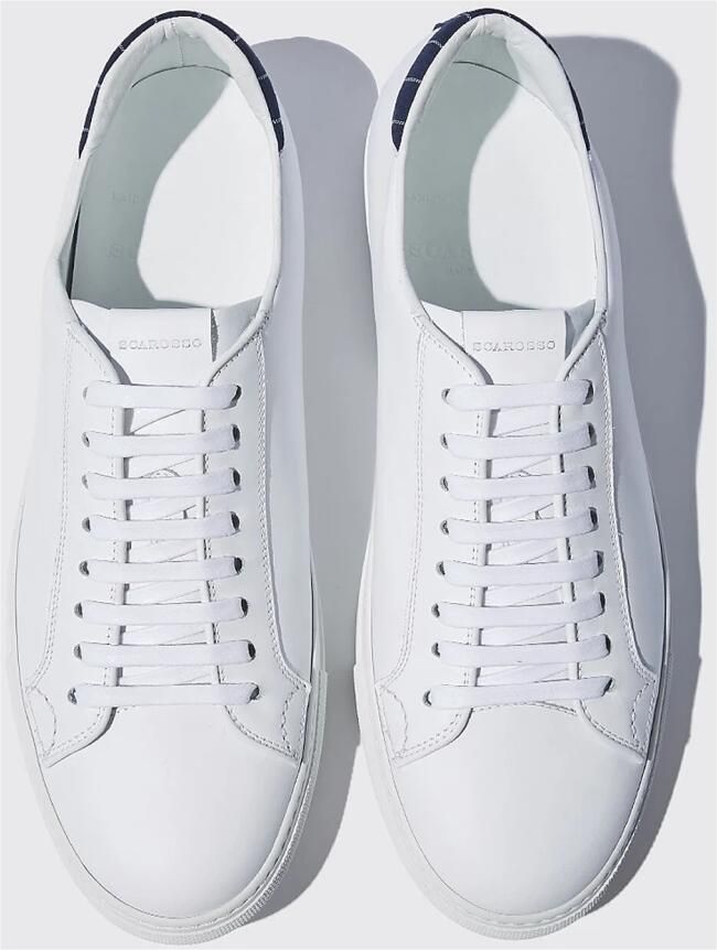 Scarosso Handgemaakte Pinstripe Sneakers White Heren