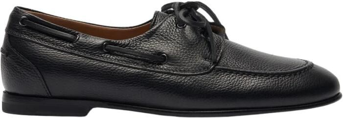 Scarosso Handgemaakte Zwarte Leren Boot Loafers