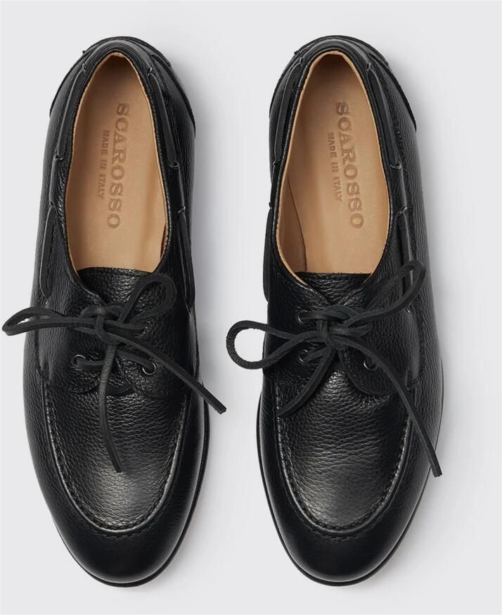 Scarosso Handgemaakte Zwarte Leren Boot Loafers - Foto 2