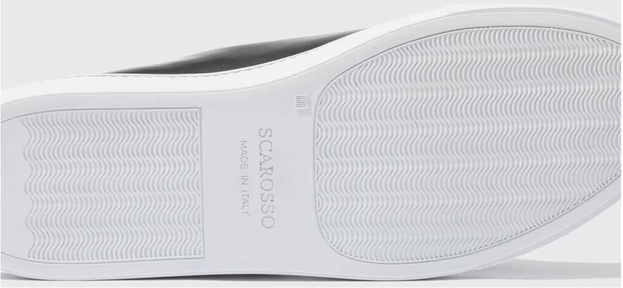 Scarosso Handgemaakte zwarte leren sneakers Zwart Heren