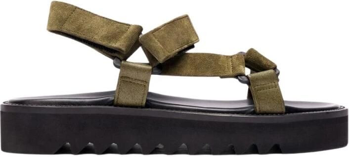 Scarosso Khaki Suède Leren Sandalen