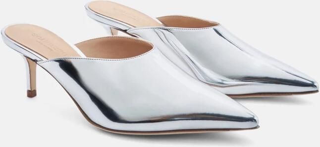 Scarosso Laura Silver Slip-On Hak Mule Gray Dames - Foto 3