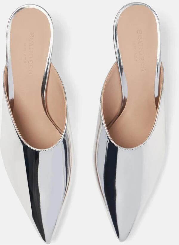 Scarosso Laura Silver Slip-On Hak Mule Gray Dames - Foto 2