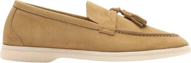 Scarosso Beige Leandra Suède Loafers Beige Dames