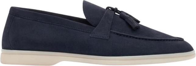 Scarosso Blauwe Suède Loafers voor Mannen Blue Heren