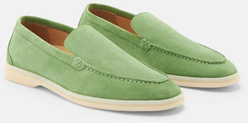 Scarosso Lichtgroene Suède Loafers Green Dames - Foto 3