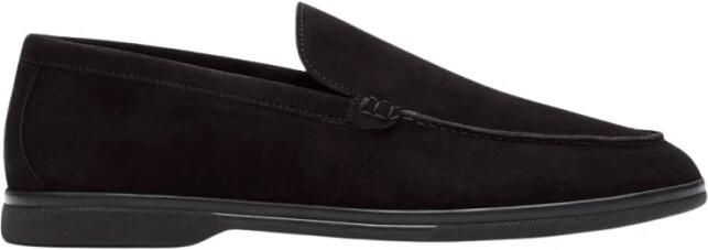 Scarosso Handgemaakte Suède Loafers Black Heren
