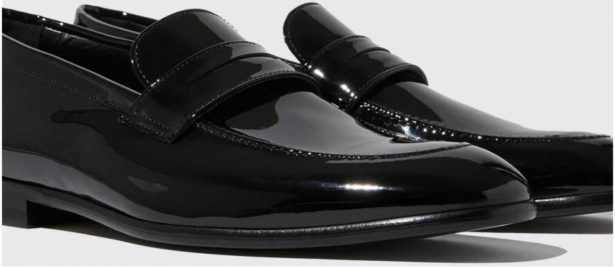 Scarosso Marzio Loafers: Handgemaakte Italiaanse Penny Loafers Black Heren