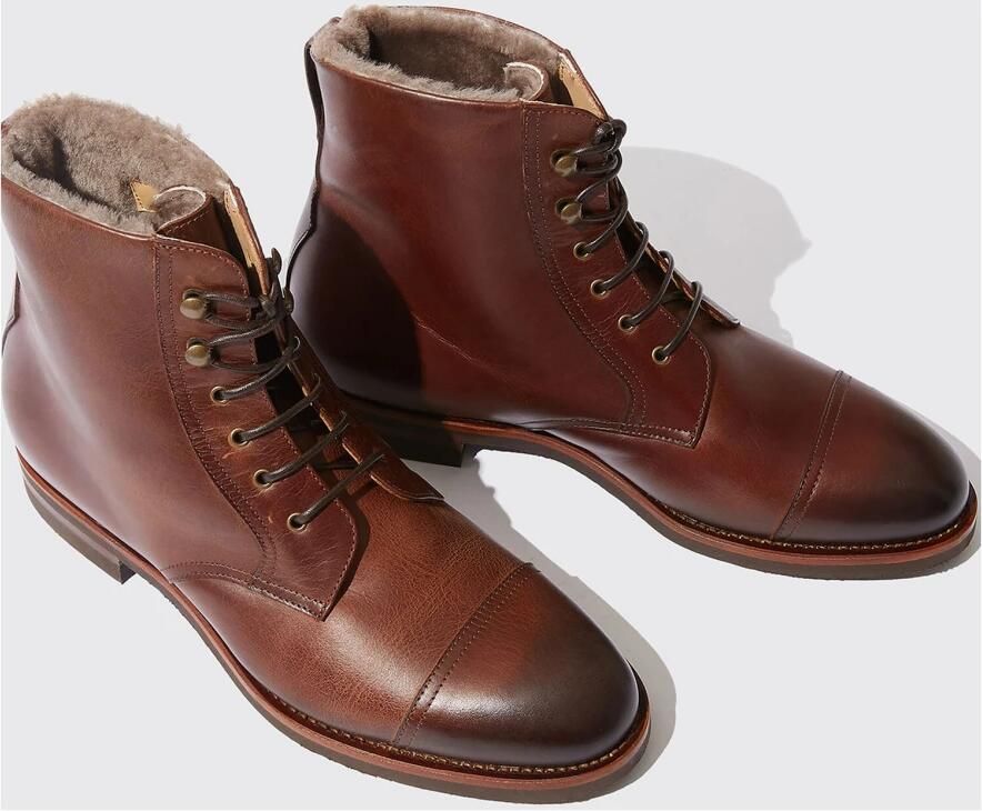 Scarosso Paolo Laarzen Handgemaakte Italiaanse Veterschoenen met Vibram Zool Brown Heren