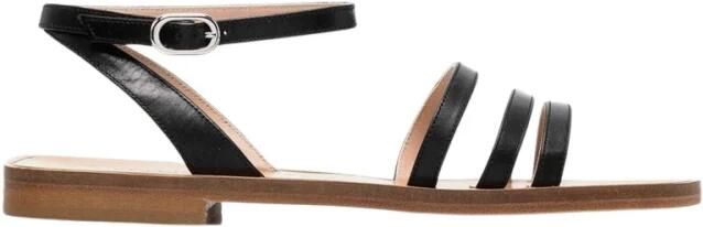 Scarosso Sarah Platte Leren Sandalen Black Dames - Foto 1