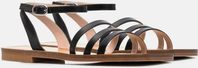 Scarosso Sarah Platte Leren Sandalen Black Dames - Foto 4