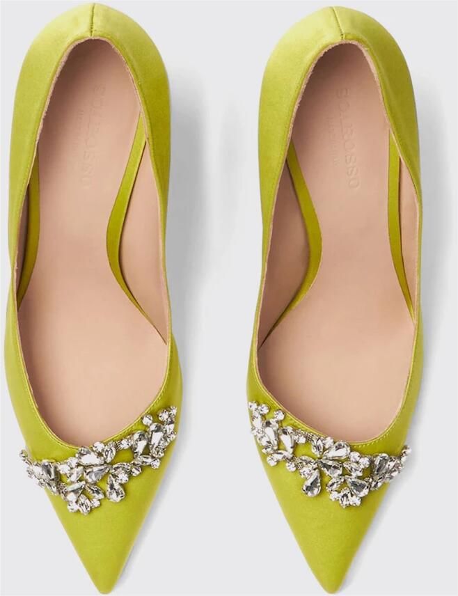 Scarosso Satijnen Pumps met Puntneus en Strass - Foto 2