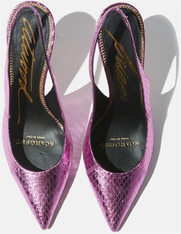 Scarosso Fuchsia Elaphe Slingback Pumps Pink Dames - Foto 2