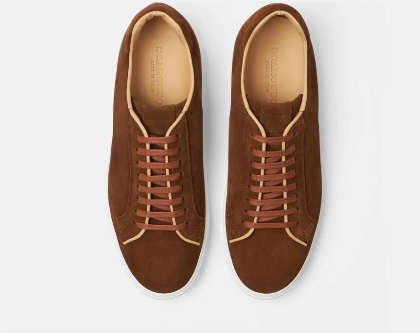 Scarosso Ugo Suède Leren Sneakers Brown Heren - Foto 3