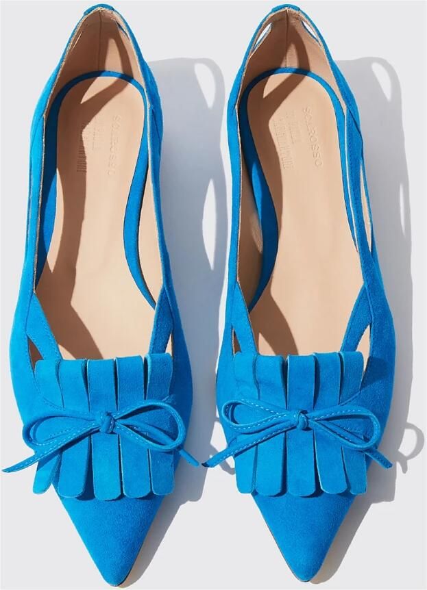 Scarosso Luxe Suède Forget-Me-Not Ballerina`s Blauw Dames