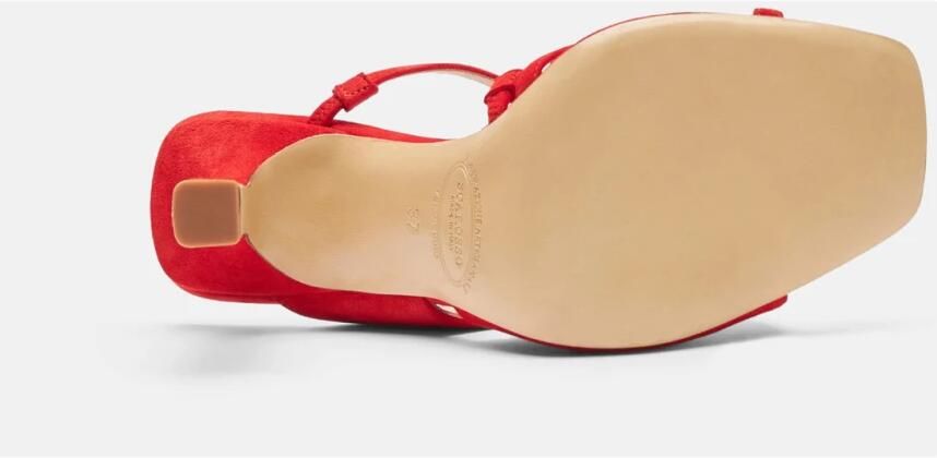 Scarosso Vierkante Neus Suède Sandalen Red Dames - Foto 3