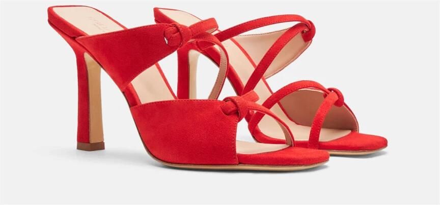Scarosso Vierkante Neus Suède Sandalen Red Dames - Foto 4