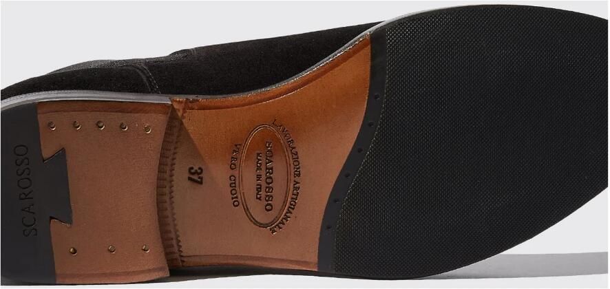 Scarosso Zwarte suède Chelsea boots