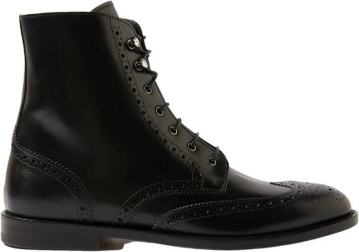 Scarosso Stefania Laarzen Handgemaakte Italiaanse Wingtip Brogue Veterschoenen Black Dames