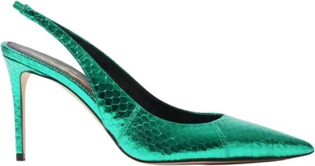 Scarosso Groene Elaphe Slingback Pumps Green Dames