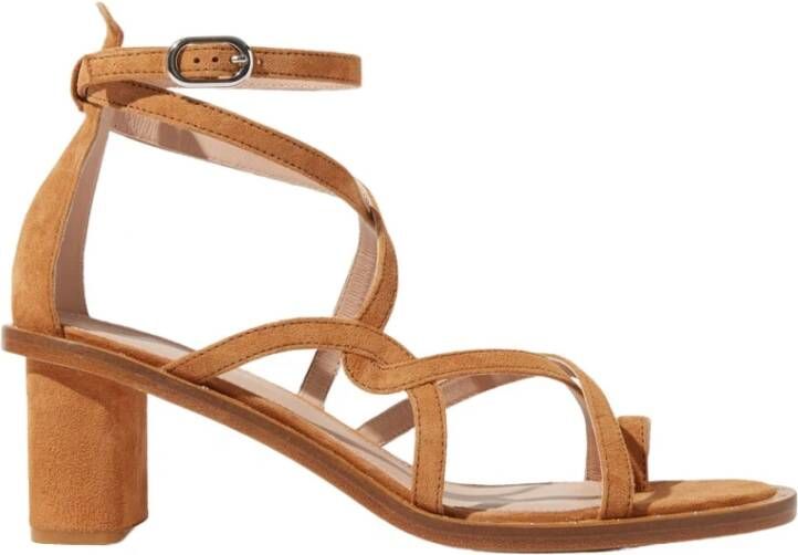 Scarosso Tan Gekruiste Band Hoge Hak Sandalen Brown Dames