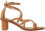 Scarosso Tan Gekruiste Band Hoge Hak Sandalen Bruin Dames - Thumbnail 1