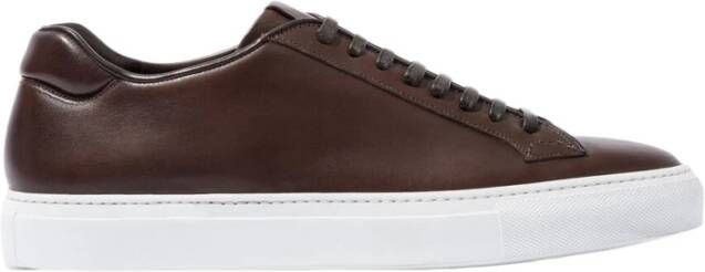 Scarosso Ugo Sneakers Donkerbruine kalfsleren platformschoenen Brown Heren