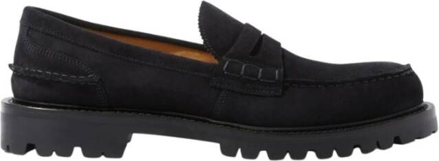 Scarosso Wooster Loafers Blauwe Suède Penny Loafers met Vibram Zool Blue Heren