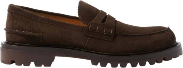 Scarosso Wooster Loafers Bruine Suède Penny Loafers met Vibram-zool Brown Heren