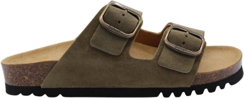 Scholl Sandalen Josephine 2 Riemen Suede Vrouwen Khaki - Foto 2