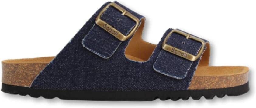 Scholl Denim Slippers Lichtgewicht Comfortabel Zomer Blue Dames