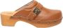 Scholl Houten Sandalen Bruin Leer Gesp Brown Dames - Thumbnail 3