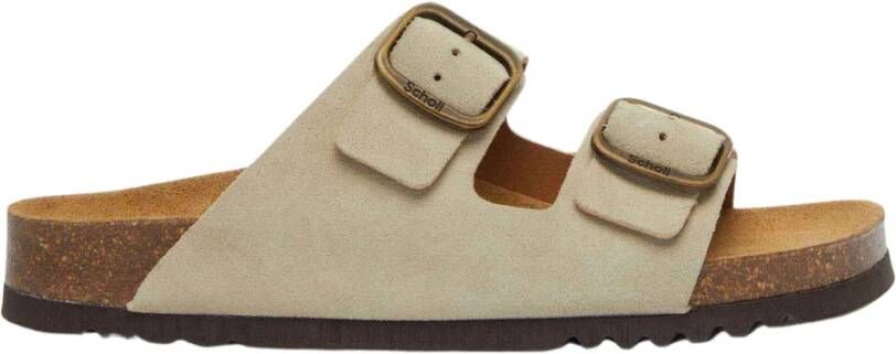 Scholl Sandalen Josephine 2 Riemen Suede Vrouwen Beige - Foto 6