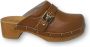Scholl Houten Sandalen Bruin Leer Gesp Brown Dames - Thumbnail 1