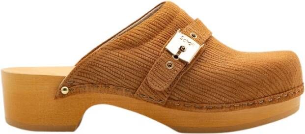 Scholl Pescura Clog Cognac Brown Dames