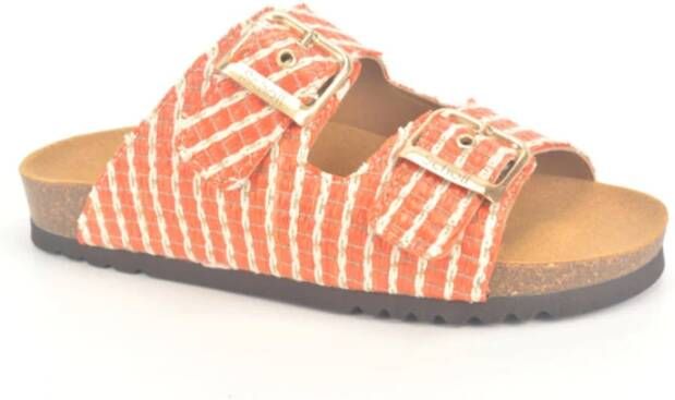 Scholl Raffia Muil Sandalen in Oranje
