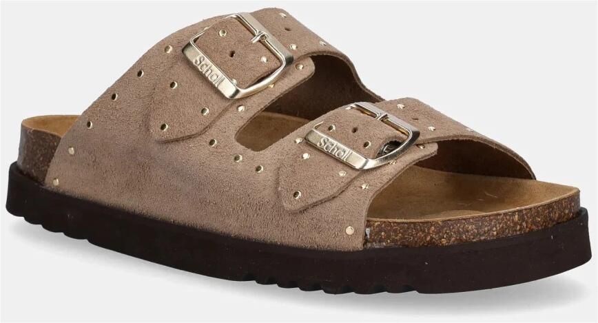 Scholl Footwear Slipper Scholl Women Beatriz Suede Dark Beige Gold