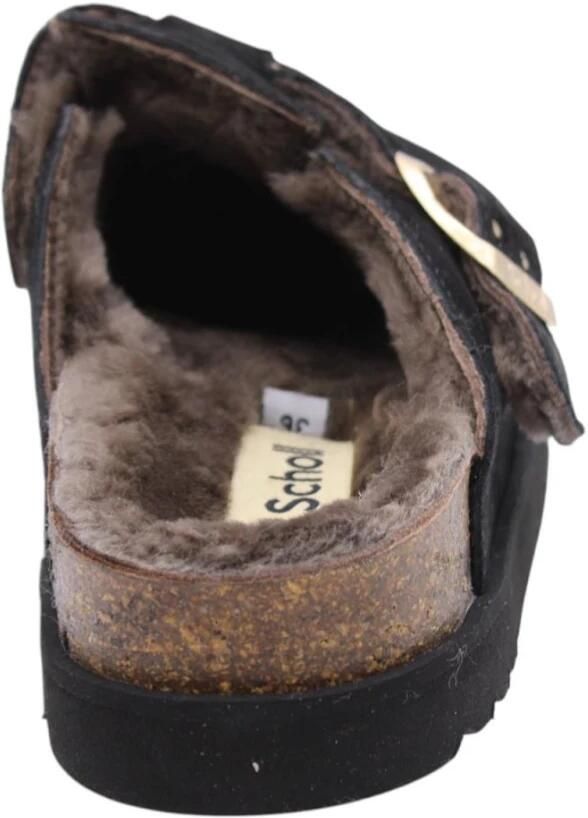 Scholl Klomp Benny Suède en Echt Bont Vrouwen Zwart - Foto 3