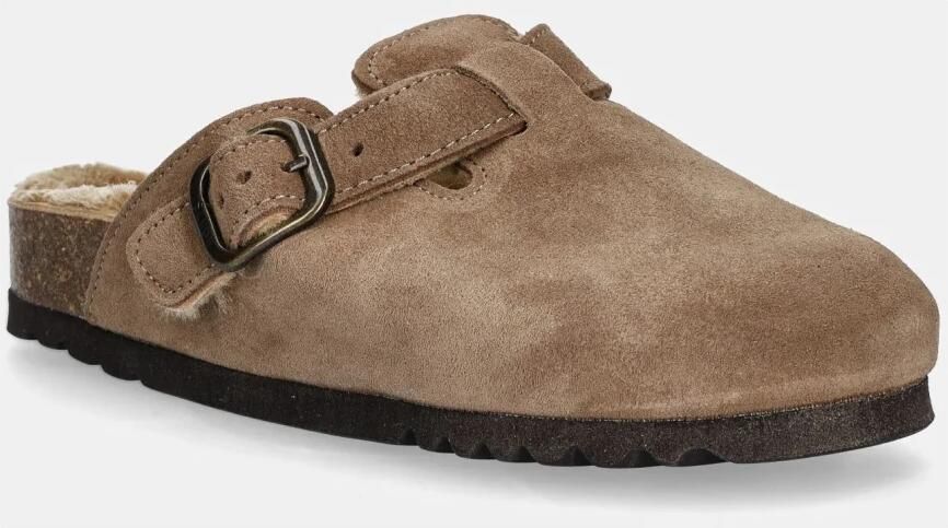 Scholl FAE NEW F Suede SA Womens Taupe FALSO Clogs Taupe - Foto 4