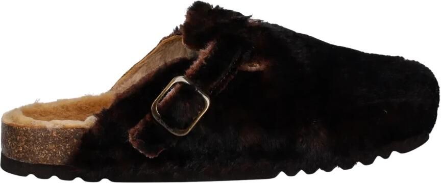 Scholl Footwear Klomp Scholl Women Fae New F Synthetic Fur Chocolate